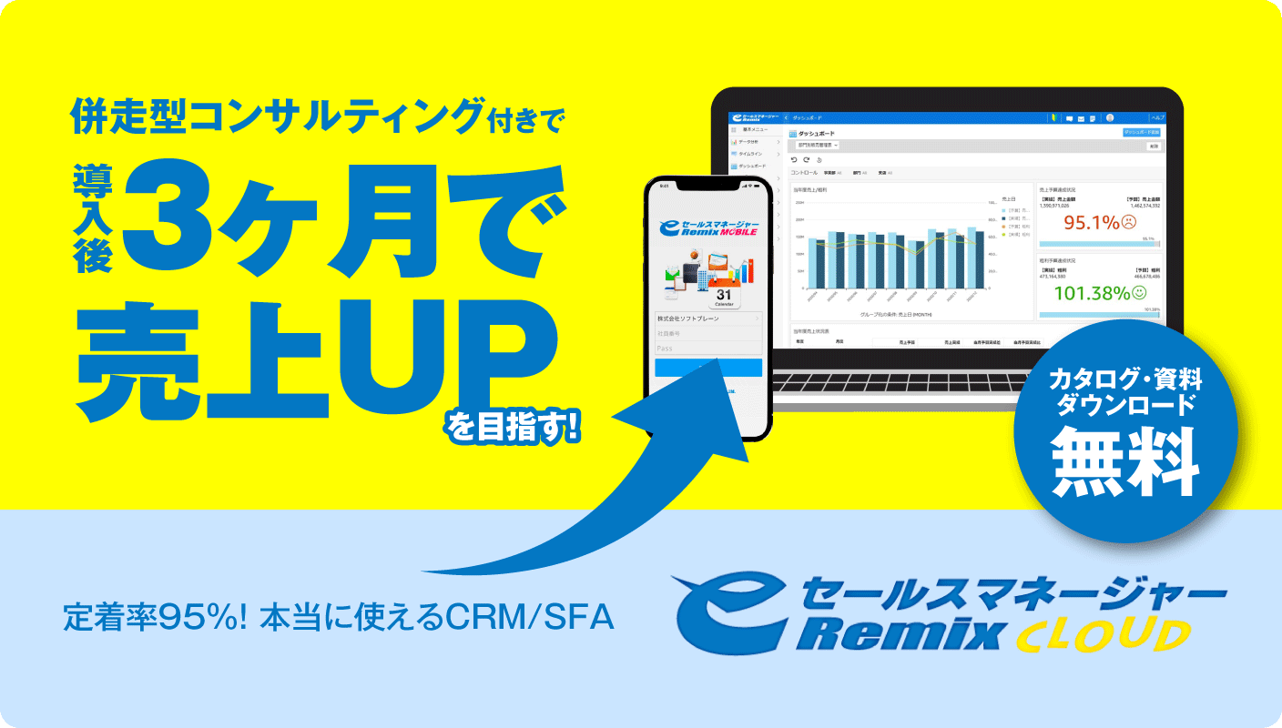 ３か月で売上UPへつながるCRM/SFA