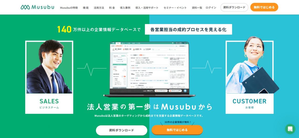 最新版 営業効率化ツールおすすめ16選 顧客を増やすAI時代の最先端ツール_Musubu（ムスブ）