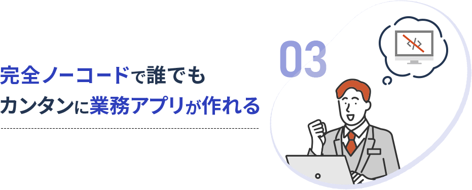 完全ノーコードで誰でもカンタンに業務アプリが作れる